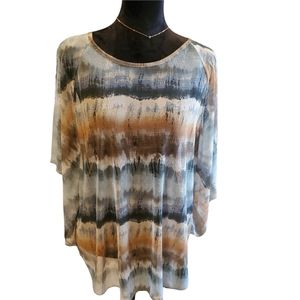 Cha Cha Vente Tie Dye Blouse, 1X, Closet Clearout!